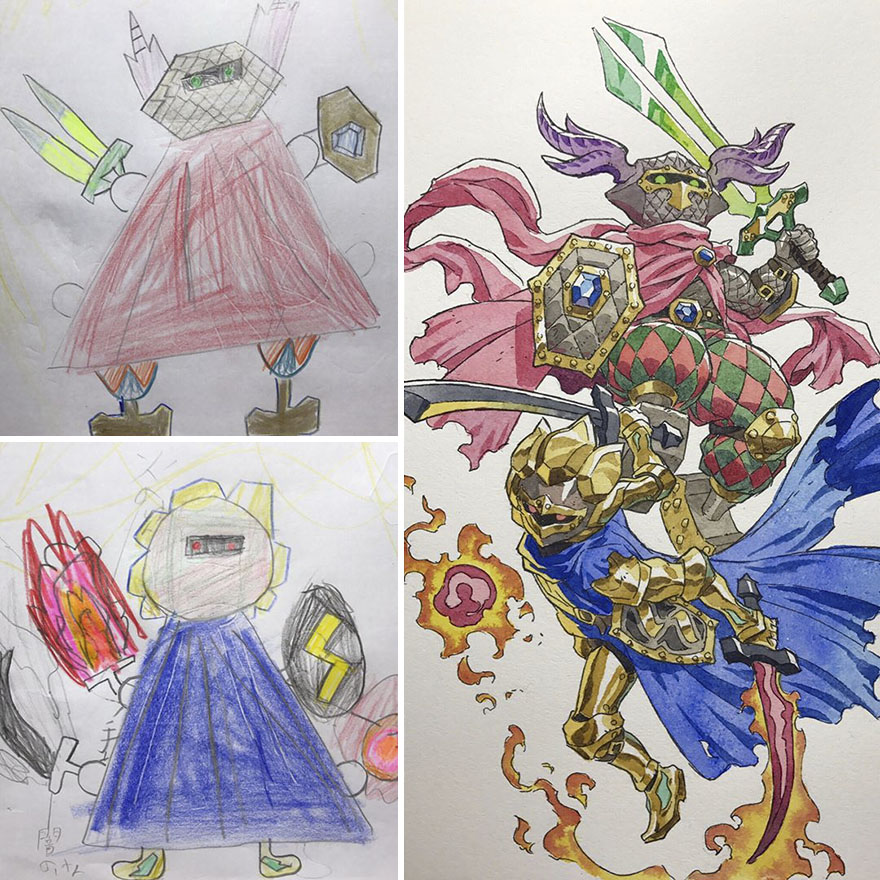 Dad Turns His Sons’ Doodles Into Anime Characters, And The Result Is Amazing (Part III) Dad Turns His Sons’ Doodles Into Anime Characters, And The Result Is Amazing (Part III)