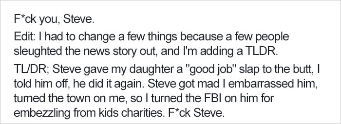 Dad Gets Brilliant Revenge After Coach Gives His Daughter “Good Job” Slap On The Butt Dad Gets Brilliant Revenge After Coach Gives His Daughter “Good Job” Slap On The Butt