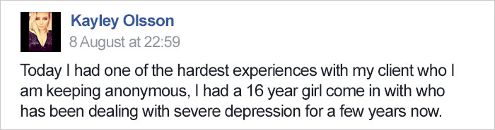 Hairdresser Refuses To Shave Depressed Teen’s Hair, Spends 13 Hours Fixing It Hairdresser Refuses To Shave Depressed Teen’s Hair, Spends 13 Hours Fixing It