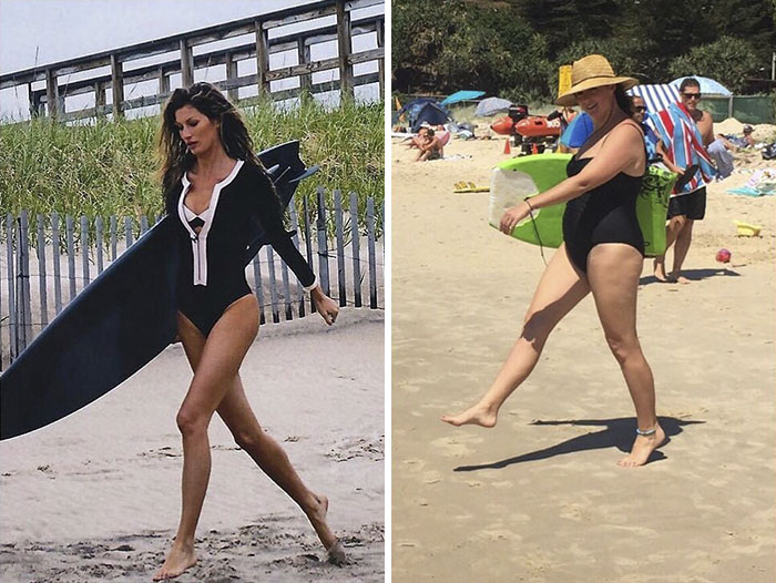 Woman Continues To Hilariously Recreate Celebrity Instagram Photos (76 Pics)