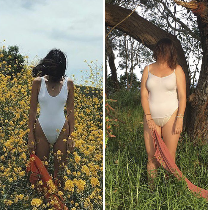 Woman Continues To Hilariously Recreate Celebrity Instagram Photos (76 Pics)