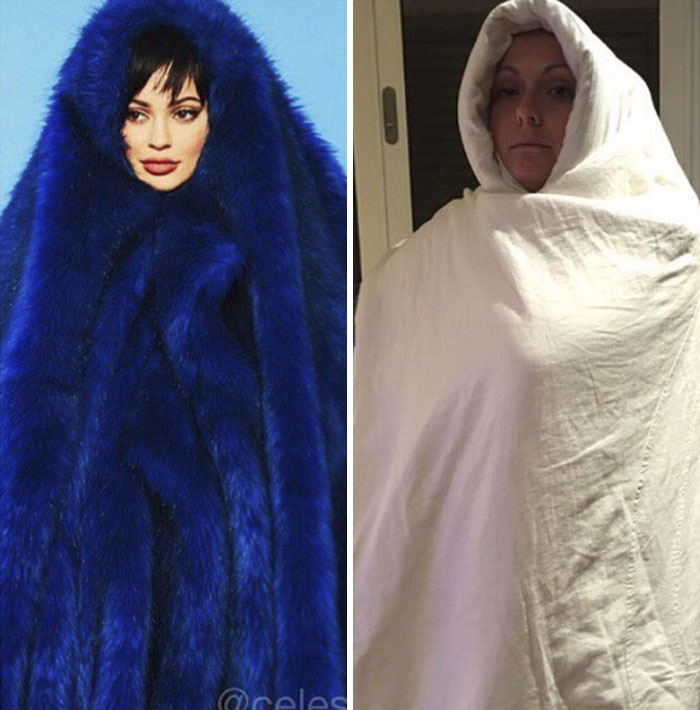 Woman Continues To Hilariously Recreate Celebrity Instagram Photos (76 Pics)