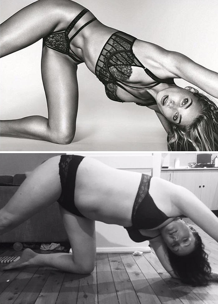 Woman Continues To Hilariously Recreate Celebrity Instagram Photos (76 Pics)