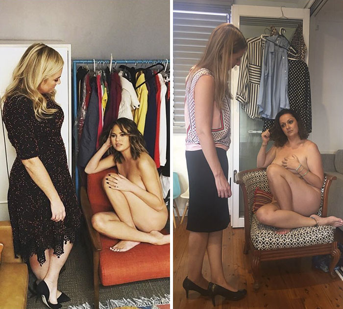 Woman Continues To Hilariously Recreate Celebrity Instagram Photos (76 Pics)