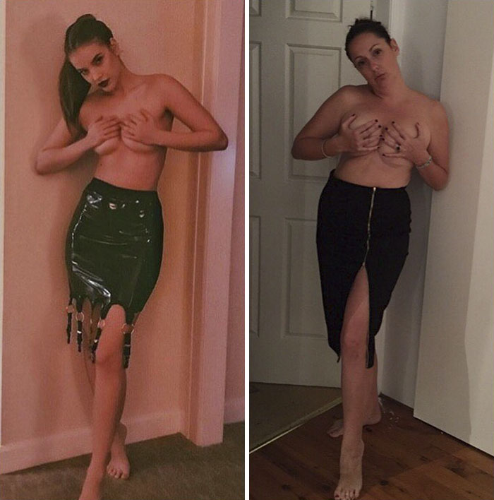 Woman Continues To Hilariously Recreate Celebrity Instagram Photos (76 Pics)