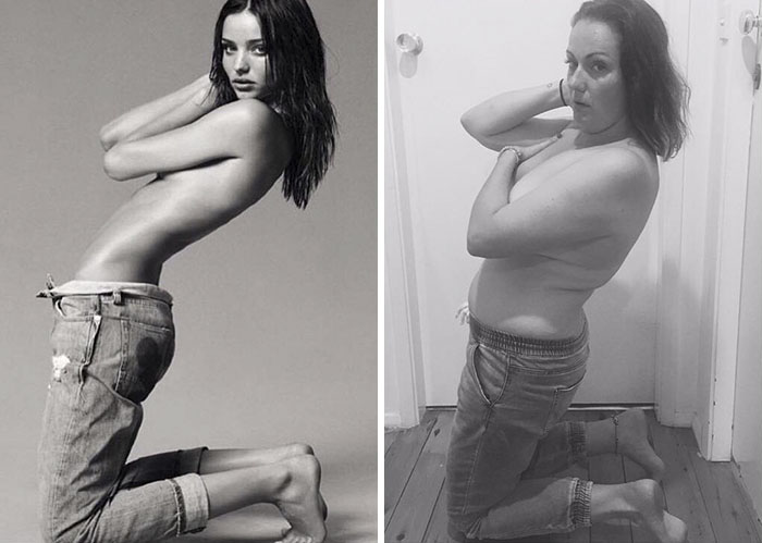 Woman Continues To Hilariously Recreate Celebrity Instagram Photos (76 Pics)