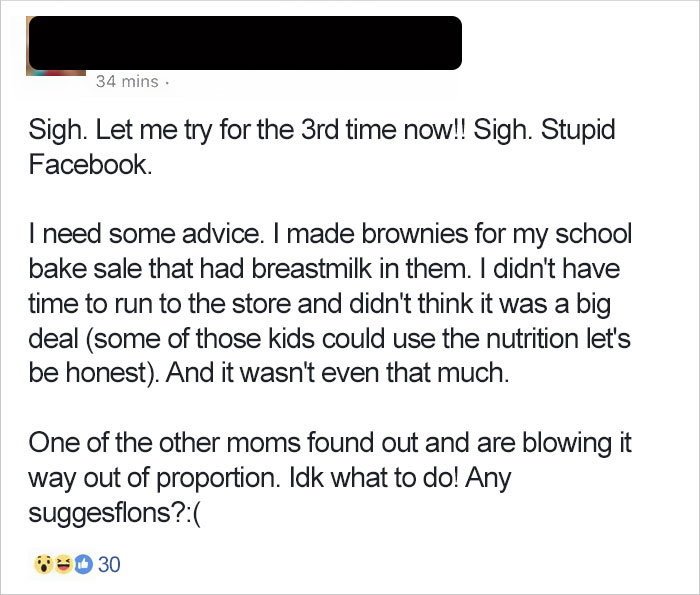 Mom Uses Breast Milk To Make Brownies For School Bake Sale, Doesn’t Expect Reaction Like This Mom Uses Breast Milk To Make Brownies For School Bake Sale, Doesn’t Expect Reaction Like This