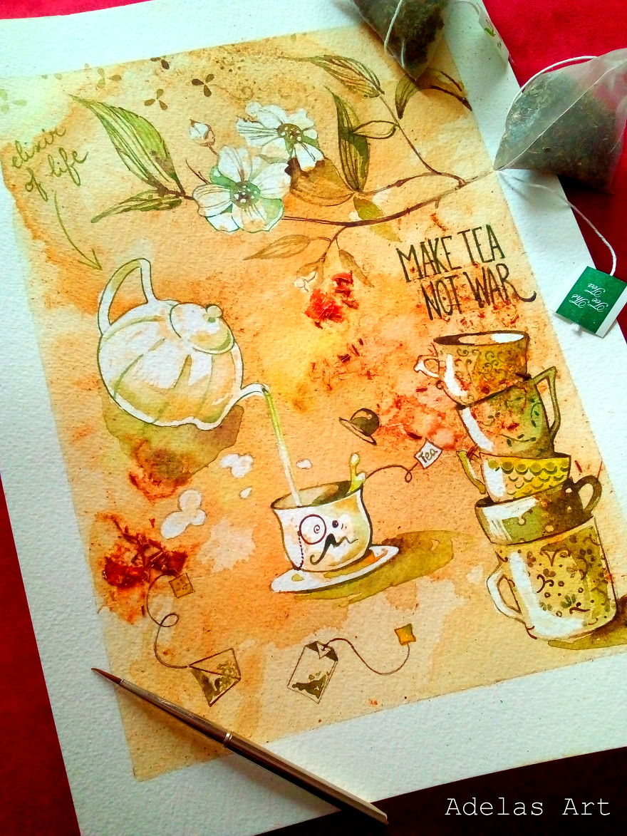 I Use Coffee, Tea, Beer, And Wine To Create My Art I Use Coffee, Tea, Beer, And Wine To Create My Art