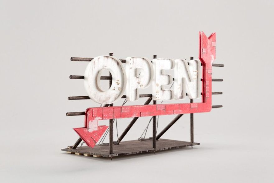 Photographer Creates Abandoned Miniature Hostel Photographer Creates Abandoned Miniature Hostel