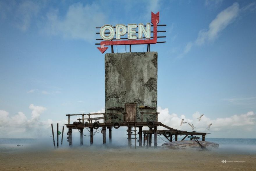 Photographer Creates Abandoned Miniature Hostel Photographer Creates Abandoned Miniature Hostel