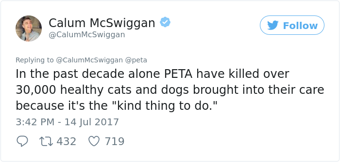 Guy Brutally Roasts PETA On Twitter, And People Are Finally Realizing The Truth Guy Brutally Roasts PETA On Twitter, And People Are Finally Realizing The Truth