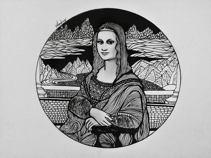 I Combined Doodling And Intricate Zentangle Patterns To Recreate Famous Artworks I Combined Doodling And Intricate Zentangle Patterns To Recreate Famous Artworks