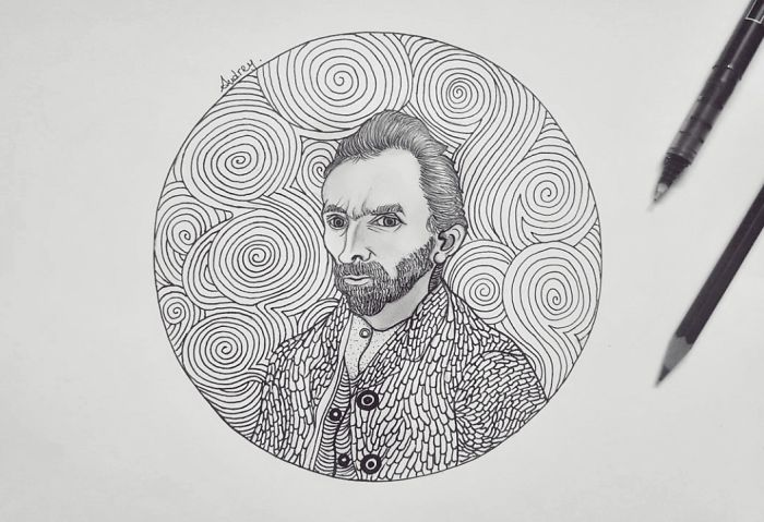 I Combined Doodling And Intricate Zentangle Patterns To Recreate Famous Artworks I Combined Doodling And Intricate Zentangle Patterns To Recreate Famous Artworks