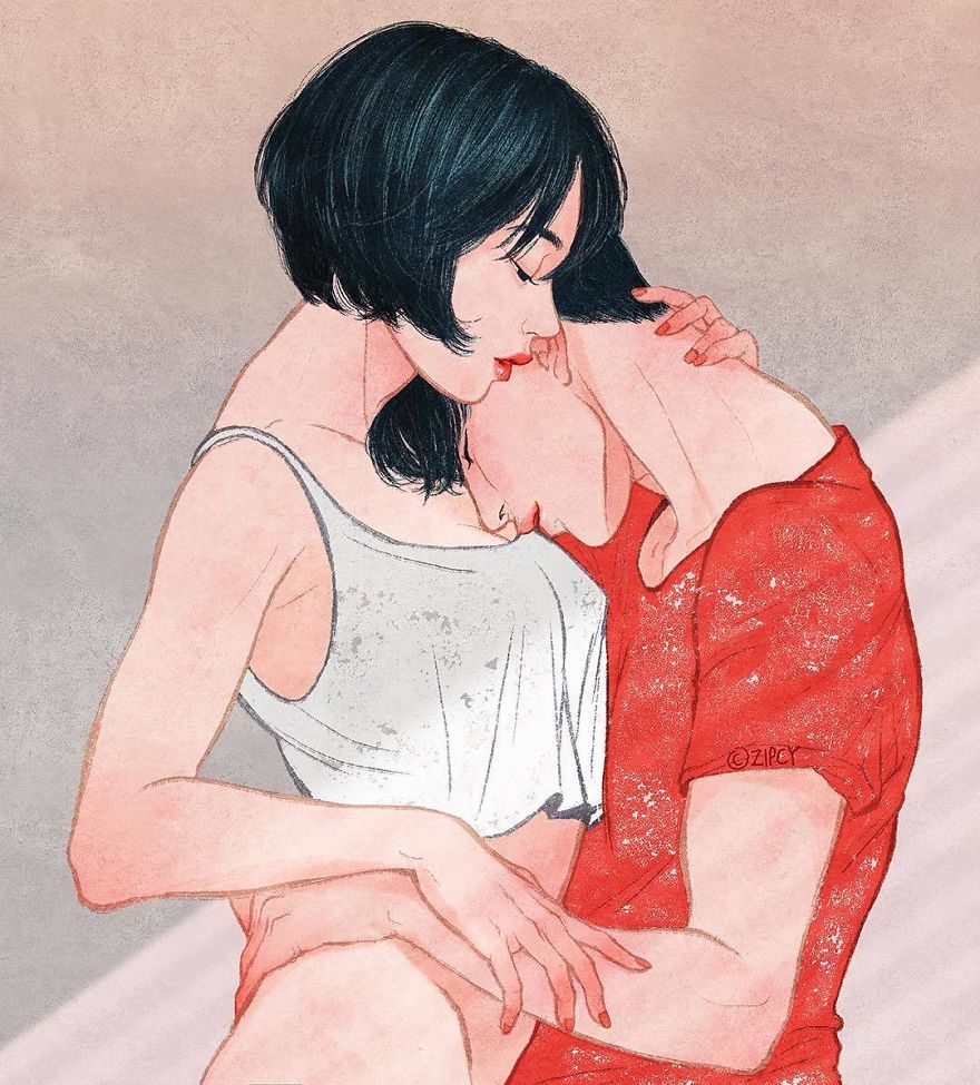 Korean Illustrator Captures Love And Intimacy So Well That You Can Almost Feel It