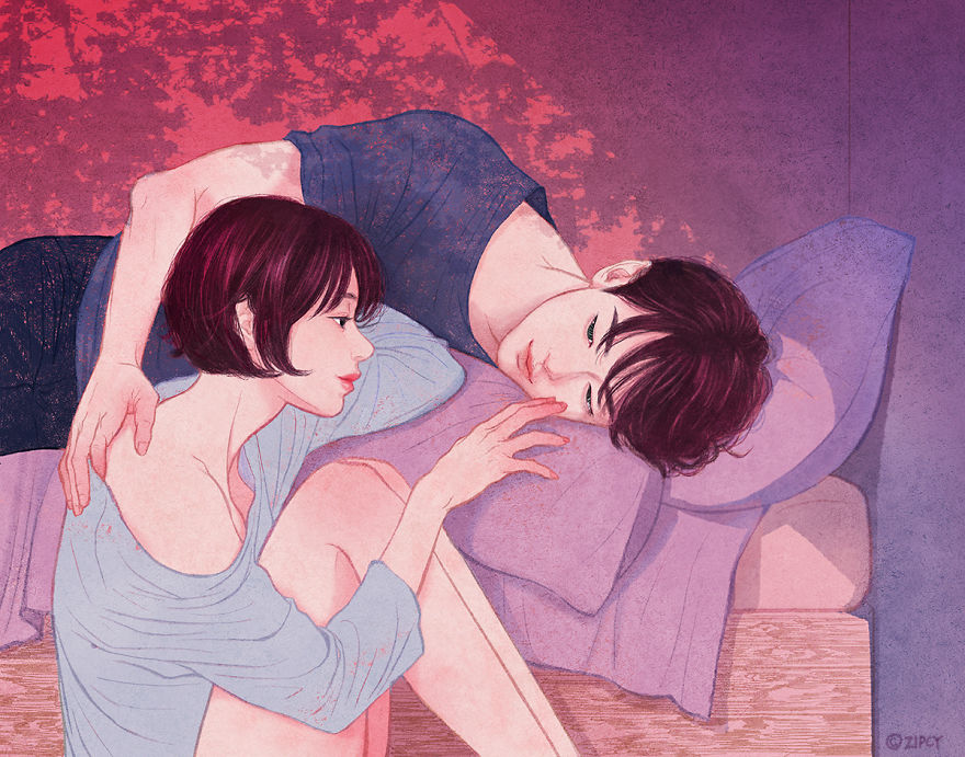 Korean Illustrator Captures Love And Intimacy So Well That You Can Almost Feel It