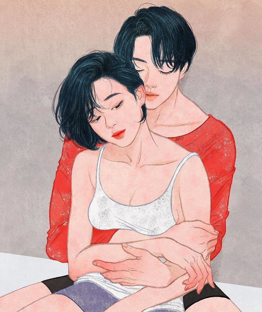 Korean Illustrator Captures Love And Intimacy So Well That You Can Almost Feel It