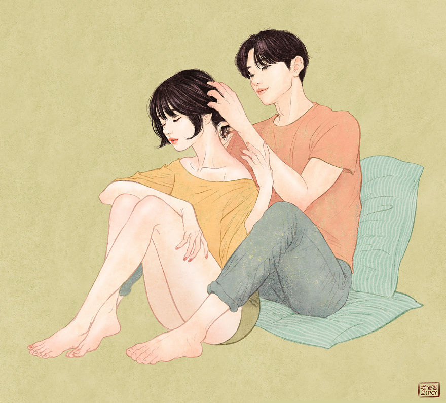 Korean Illustrator Captures Love And Intimacy So Well That You Can Almost Feel It