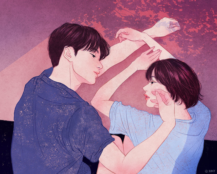 Korean Illustrator Captures Love And Intimacy So Well That You Can Almost Feel It