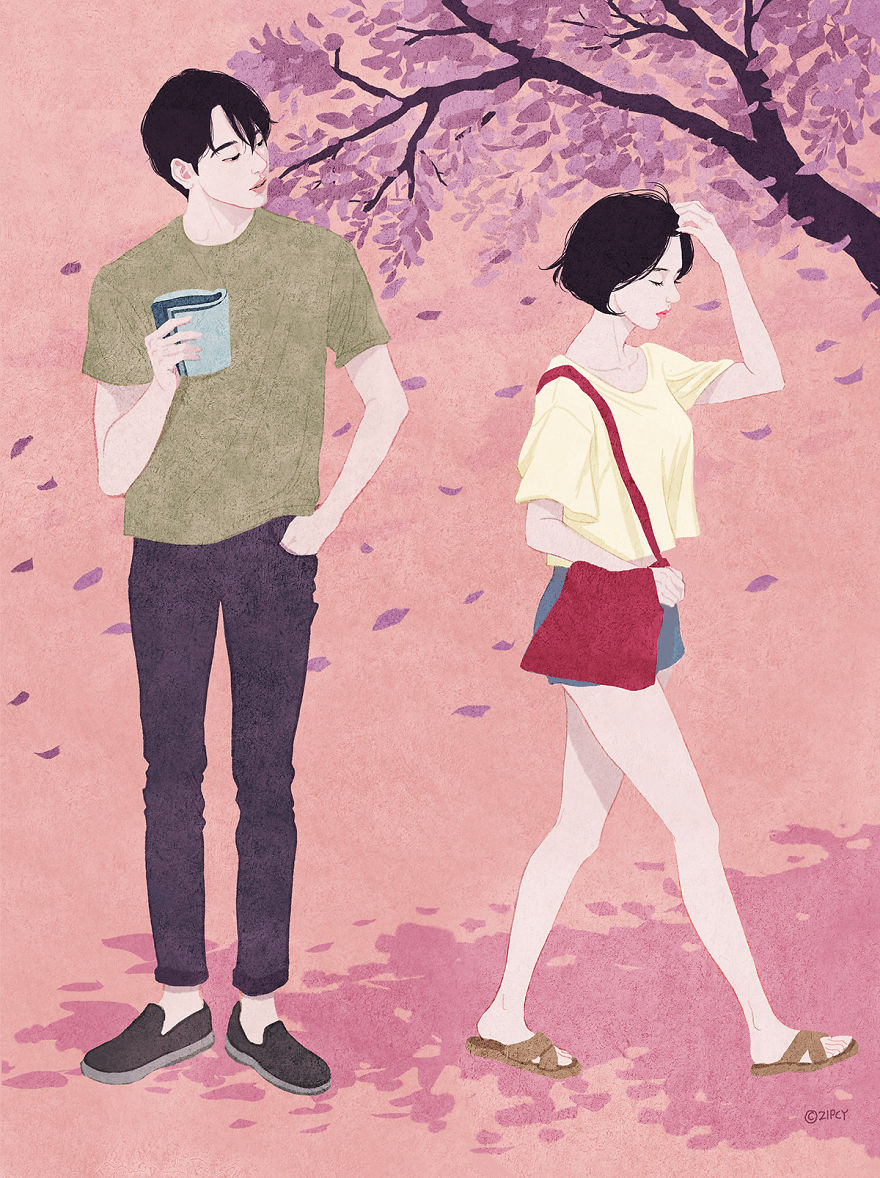 Korean Illustrator Captures Love And Intimacy So Well That You Can Almost Feel It