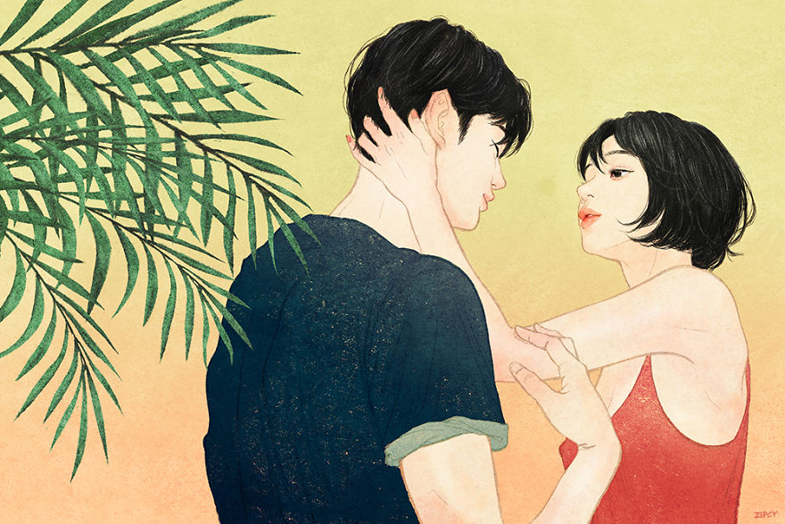 Korean Illustrator Captures Love And Intimacy So Well That You Can Almost Feel It
