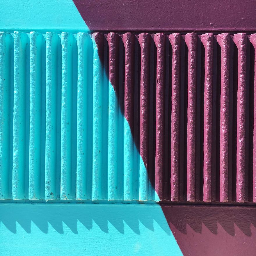 Street Artist Transforms 60s Carpark With Giant, Candy-Striped Supergraphic Artwork Street Artist Transforms 60s Carpark With Giant, Candy-Striped Supergraphic Artwork