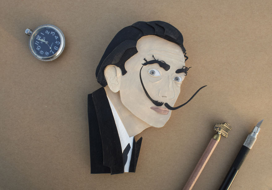 We Created Paper Cut Portrait Of Some Famous Personalities From History And Cinema