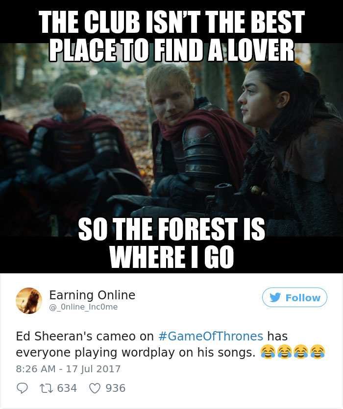 66 Of The Most Hilarious Reactions To Ed Sheeran’s Cameo In Game Of Thrones 66 Of The Most Hilarious Reactions To Ed Sheeran’s Cameo In Game Of Thrones
