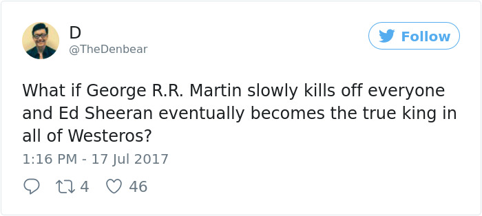 66 Of The Most Hilarious Reactions To Ed Sheeran’s Cameo In Game Of Thrones 66 Of The Most Hilarious Reactions To Ed Sheeran’s Cameo In Game Of Thrones