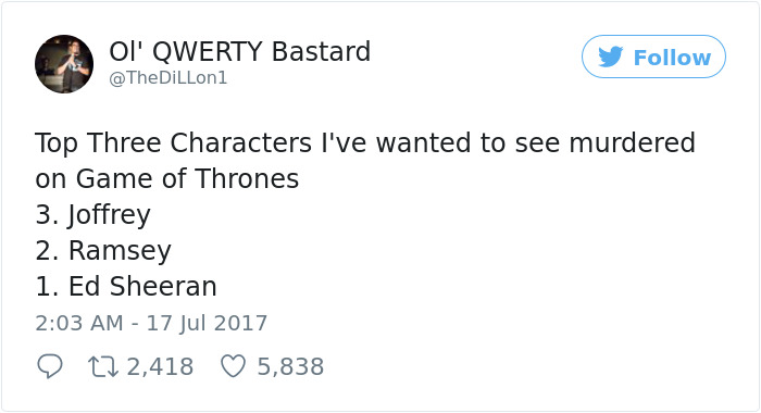 66 Of The Most Hilarious Reactions To Ed Sheeran’s Cameo In Game Of Thrones 66 Of The Most Hilarious Reactions To Ed Sheeran’s Cameo In Game Of Thrones