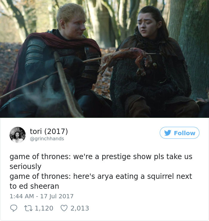 66 Of The Most Hilarious Reactions To Ed Sheeran’s Cameo In Game Of Thrones 66 Of The Most Hilarious Reactions To Ed Sheeran’s Cameo In Game Of Thrones