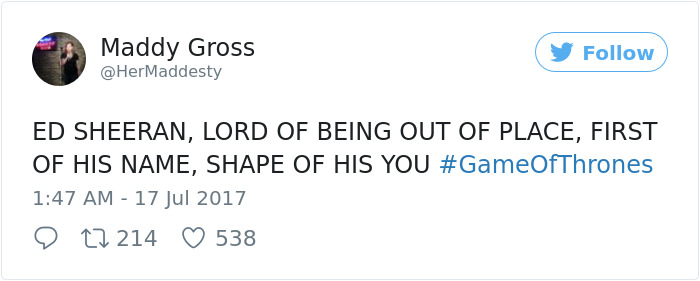 66 Of The Most Hilarious Reactions To Ed Sheeran’s Cameo In Game Of Thrones 66 Of The Most Hilarious Reactions To Ed Sheeran’s Cameo In Game Of Thrones