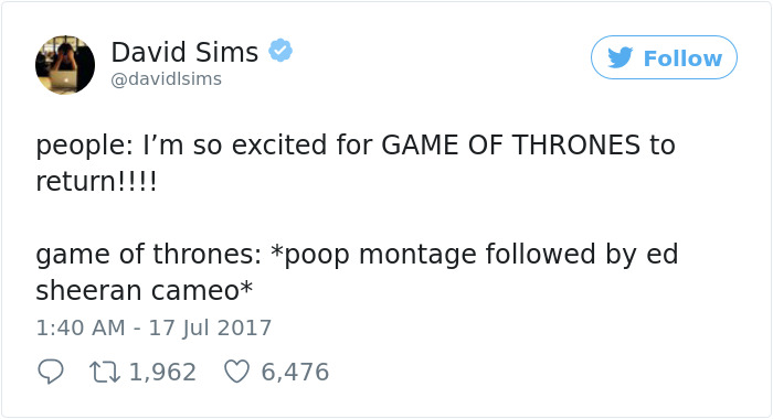 66 Of The Most Hilarious Reactions To Ed Sheeran’s Cameo In Game Of Thrones 66 Of The Most Hilarious Reactions To Ed Sheeran’s Cameo In Game Of Thrones