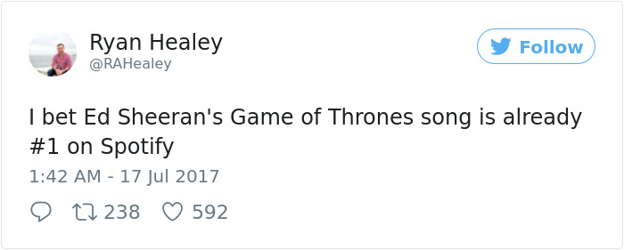 66 Of The Most Hilarious Reactions To Ed Sheeran’s Cameo In Game Of Thrones 66 Of The Most Hilarious Reactions To Ed Sheeran’s Cameo In Game Of Thrones
