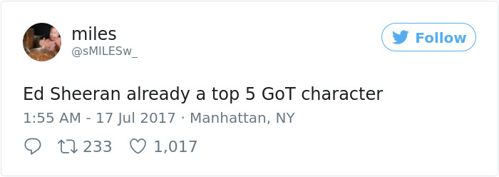 66 Of The Most Hilarious Reactions To Ed Sheeran’s Cameo In Game Of Thrones 66 Of The Most Hilarious Reactions To Ed Sheeran’s Cameo In Game Of Thrones