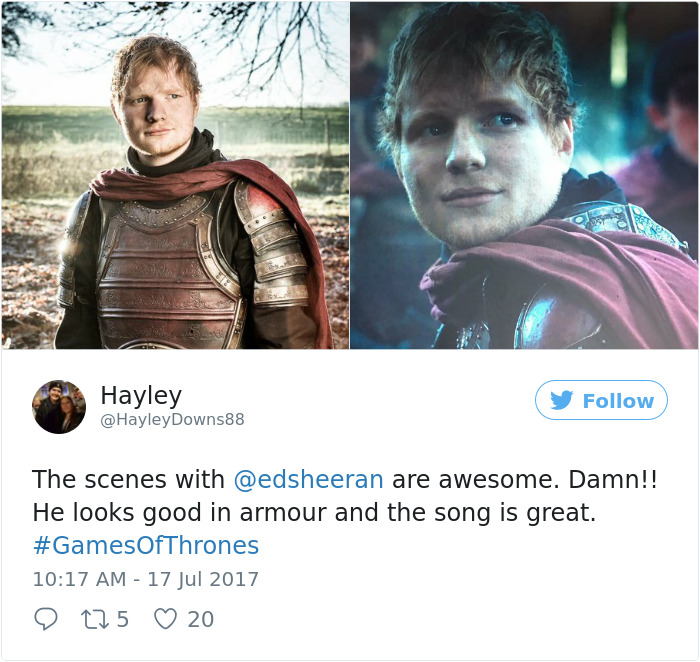 66 Of The Most Hilarious Reactions To Ed Sheeran’s Cameo In Game Of Thrones 66 Of The Most Hilarious Reactions To Ed Sheeran’s Cameo In Game Of Thrones
