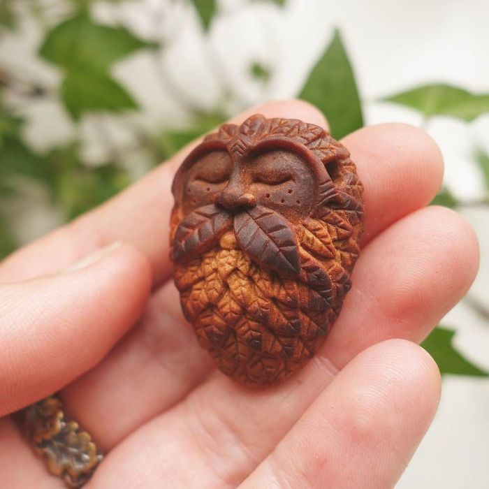 Most People Throw Away Avocado Pits, But This Artist Carves Them Into Magical Forest Creatures