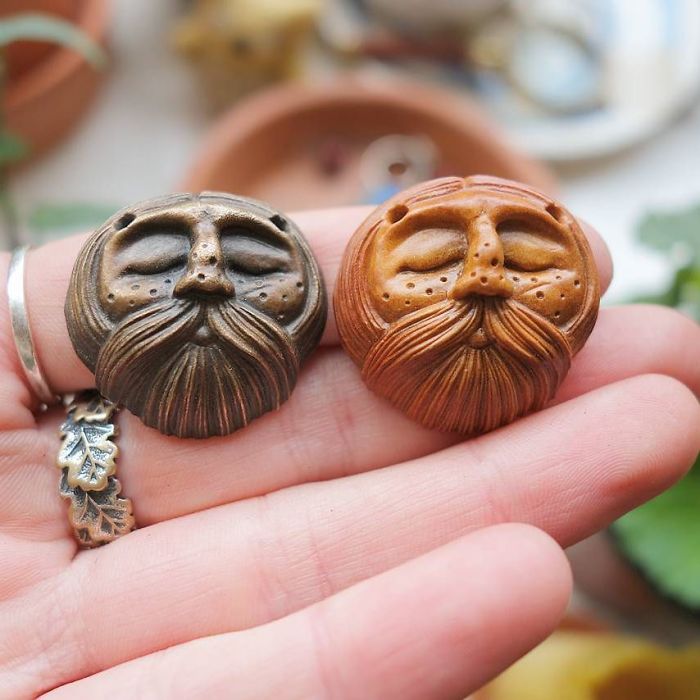 Most People Throw Away Avocado Pits, But This Artist Carves Them Into Magical Forest Creatures