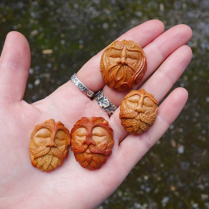 Most People Throw Away Avocado Pits, But This Artist Carves Them Into Magical Forest Creatures