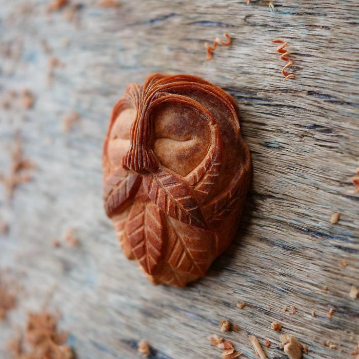 Most People Throw Away Avocado Pits, But This Artist Carves Them Into Magical Forest Creatures