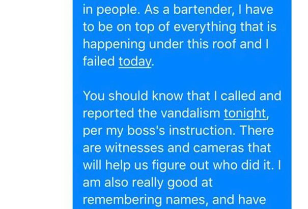 Bar Gets Vandalized, So Bartender Tracks Down Vandals And Makes Them An Offer They Can’t Refuse Bar Gets Vandalized, So Bartender Tracks Down Vandals And Makes Them An Offer They Can’t Refuse