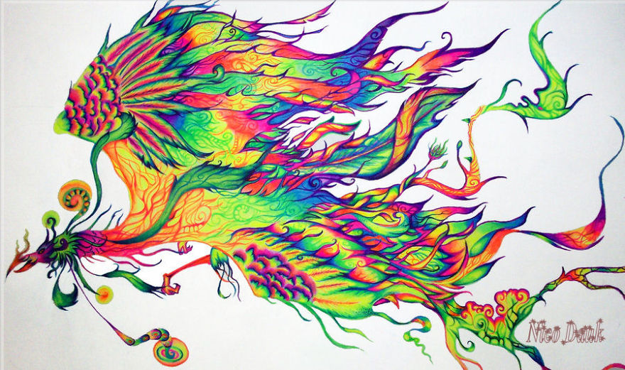 I Use Gel Pens To Create Colorful Art