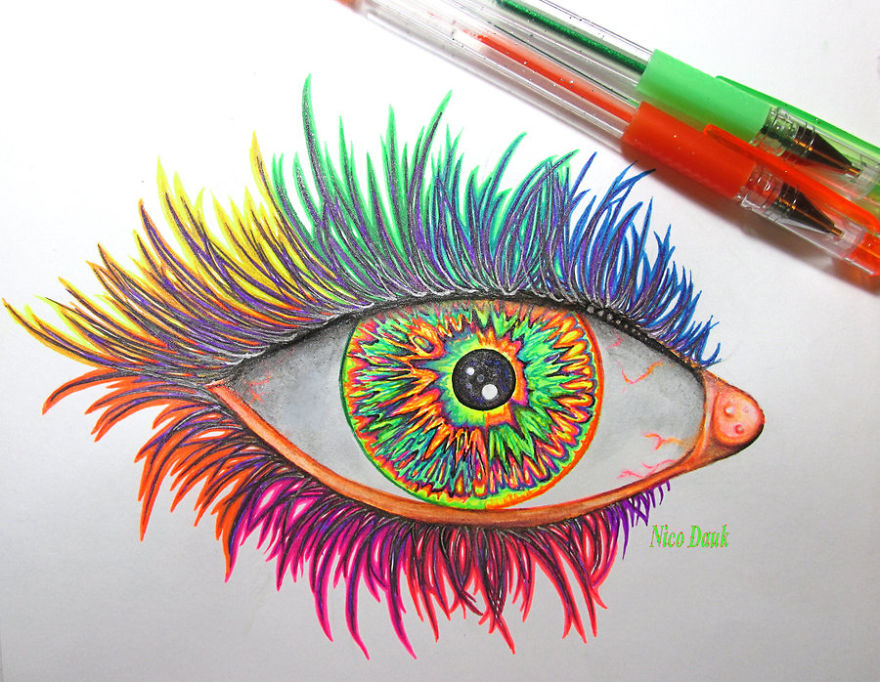 I Use Gel Pens To Create Colorful Art