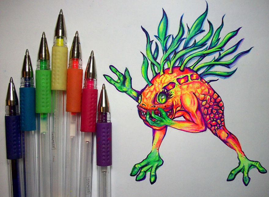 I Use Gel Pens To Create Colorful Art
