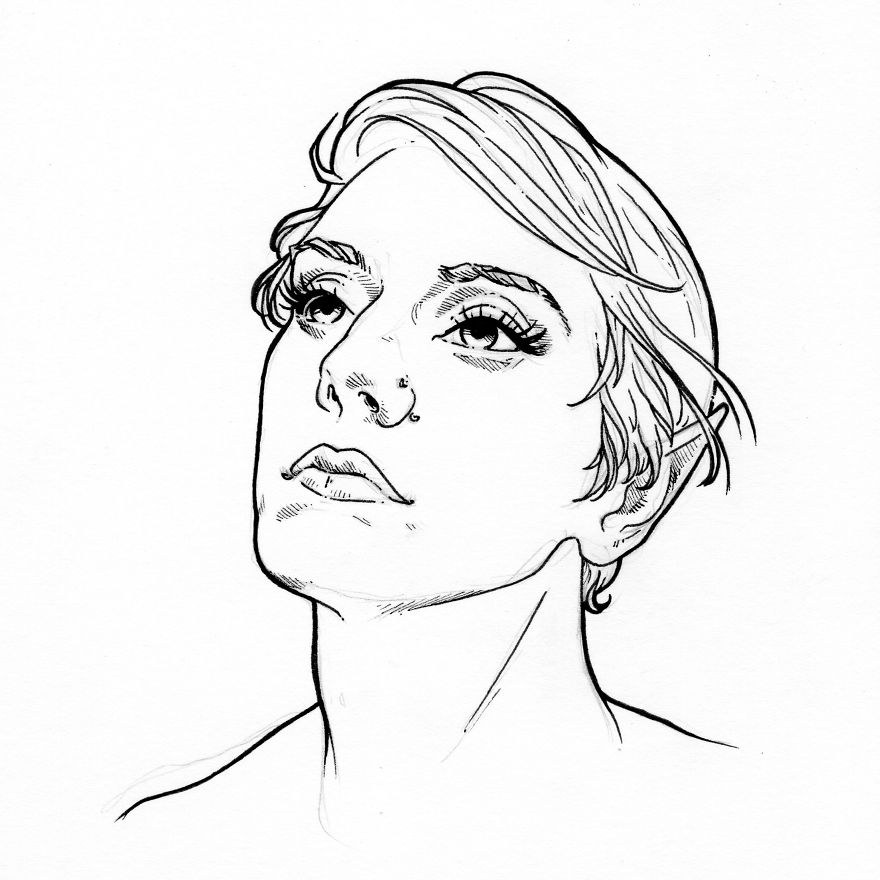 I Draw Instagram Selfies In Ink I Draw Instagram Selfies In Ink