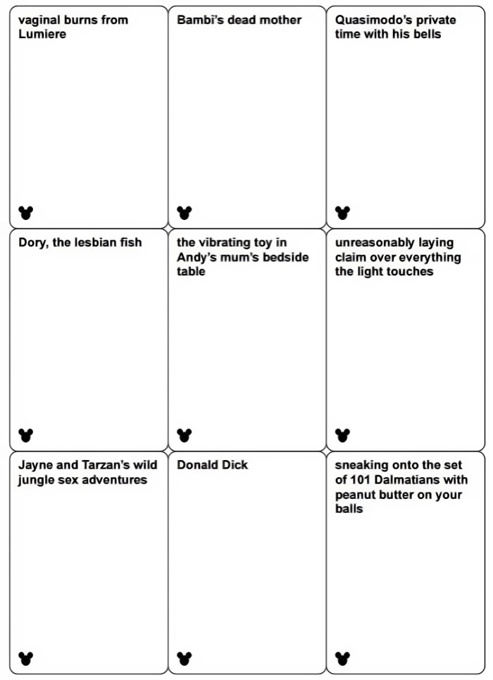 Disney Cards Against Humanity May Be Coming Out Soon, And Here&#8217;s How 18 First Cards Look