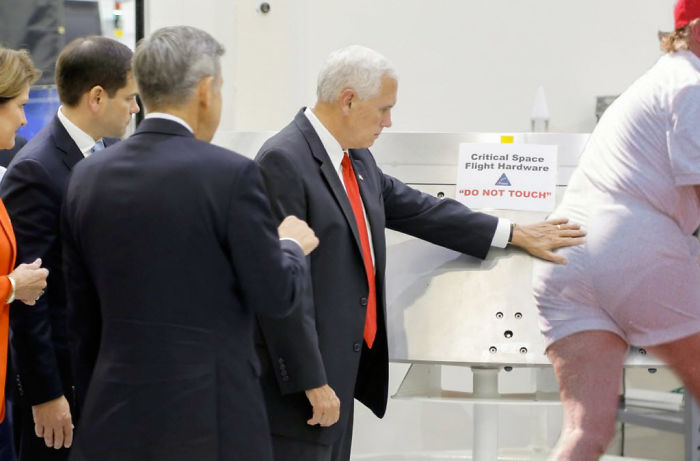 Mike Pence Ignores NASA’s ‘Do Not Touch’ Sign, And The Internet’s Response Is Merciless Mike Pence Ignores NASA’s ‘Do Not Touch’ Sign, And The Internet’s Response Is Merciless