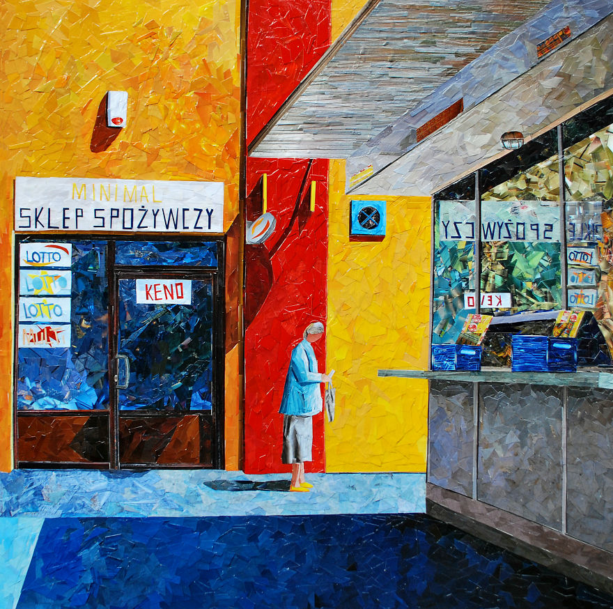 Cityscapes That Look Like Oil Paintings Which I Create Using Only Paper And Glue