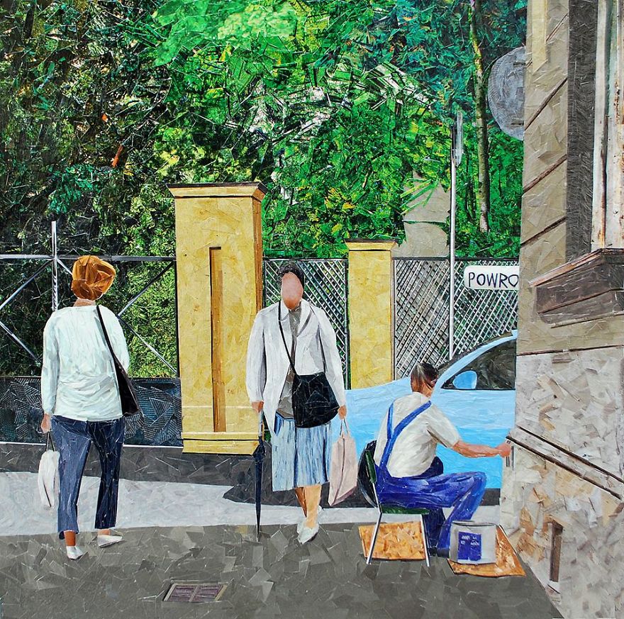 Cityscapes That Look Like Oil Paintings Which I Create Using Only Paper And Glue