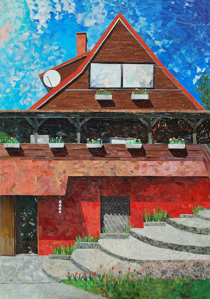 Cityscapes That Look Like Oil Paintings Which I Create Using Only Paper And Glue