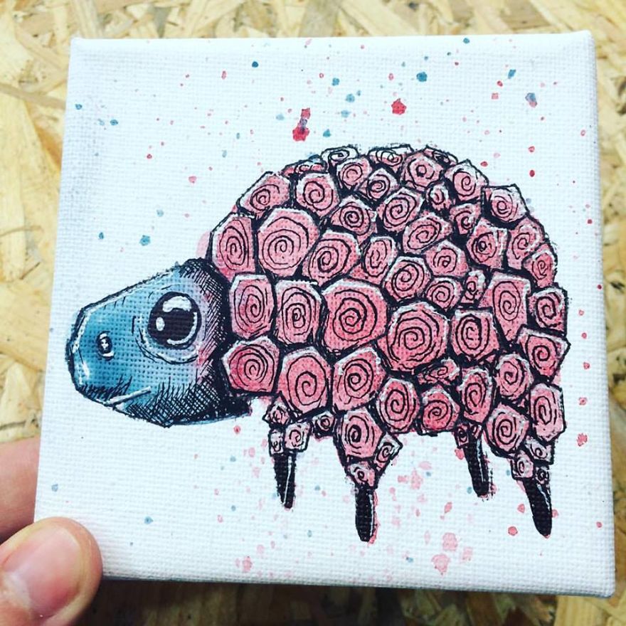 I Create Quirky Monsters From Random Paint Splashes Daily